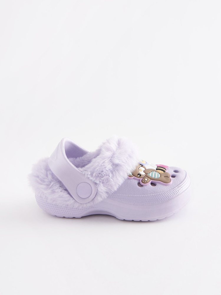 Lilac Purple Character Warm Lined Clog Slippers - Image 5 of 9