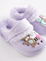Lilac Purple Character Warm Lined Clog Slippers - Image 6 of 9