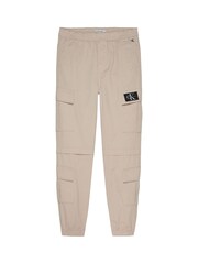 Calvin Klein Jeans Boys Biege Woven Cargo Trousers - Image 1 of 3