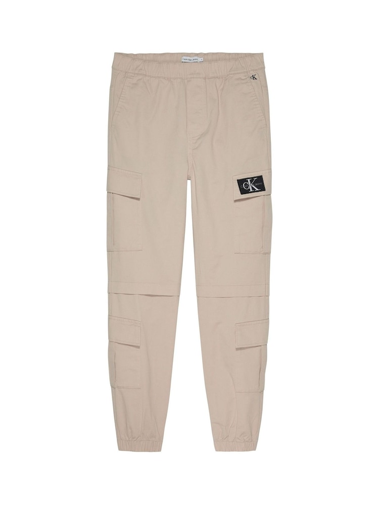 Calvin Klein Jeans Boys Biege Woven Cargo Trousers - Image 1 of 3