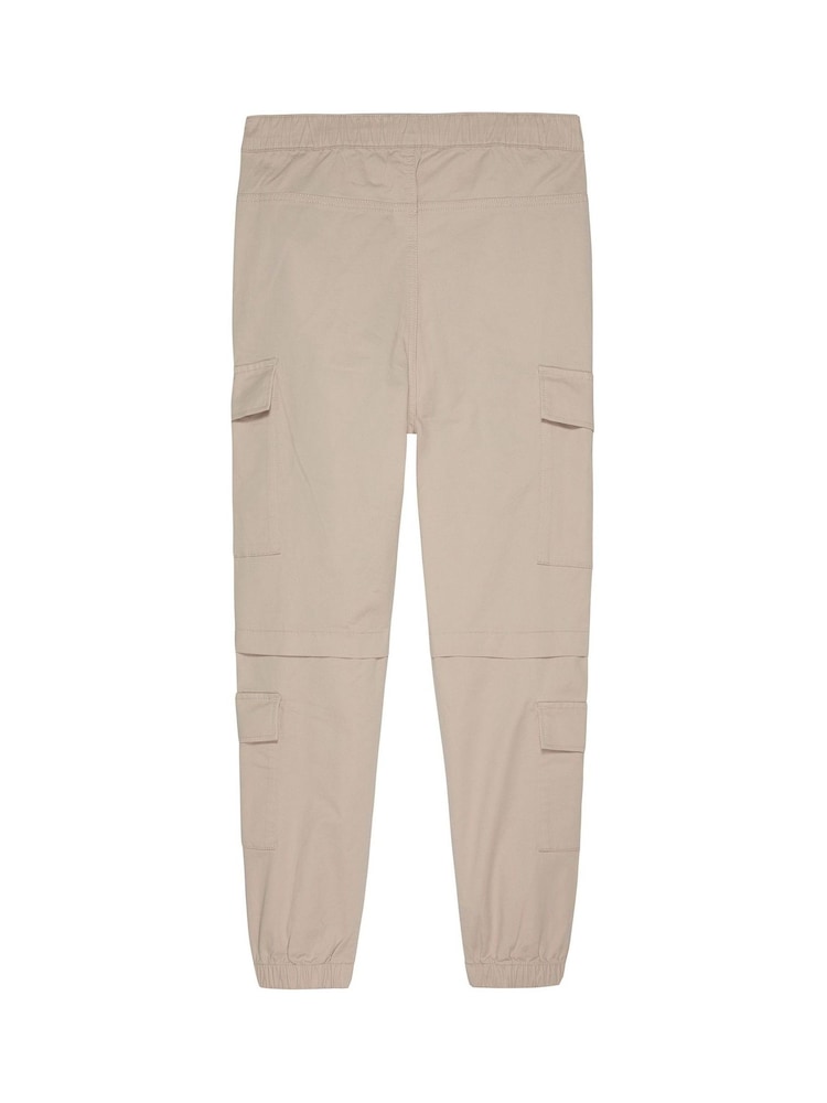 Calvin Klein Jeans Boys Biege Woven Cargo Trousers - Image 2 of 3