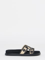 Simply Be Black Embroidered Woven Sandals - Image 2 of 4
