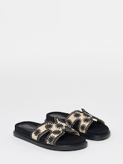 Simply Be Black Embroidered Woven Sandals - Image 3 of 4