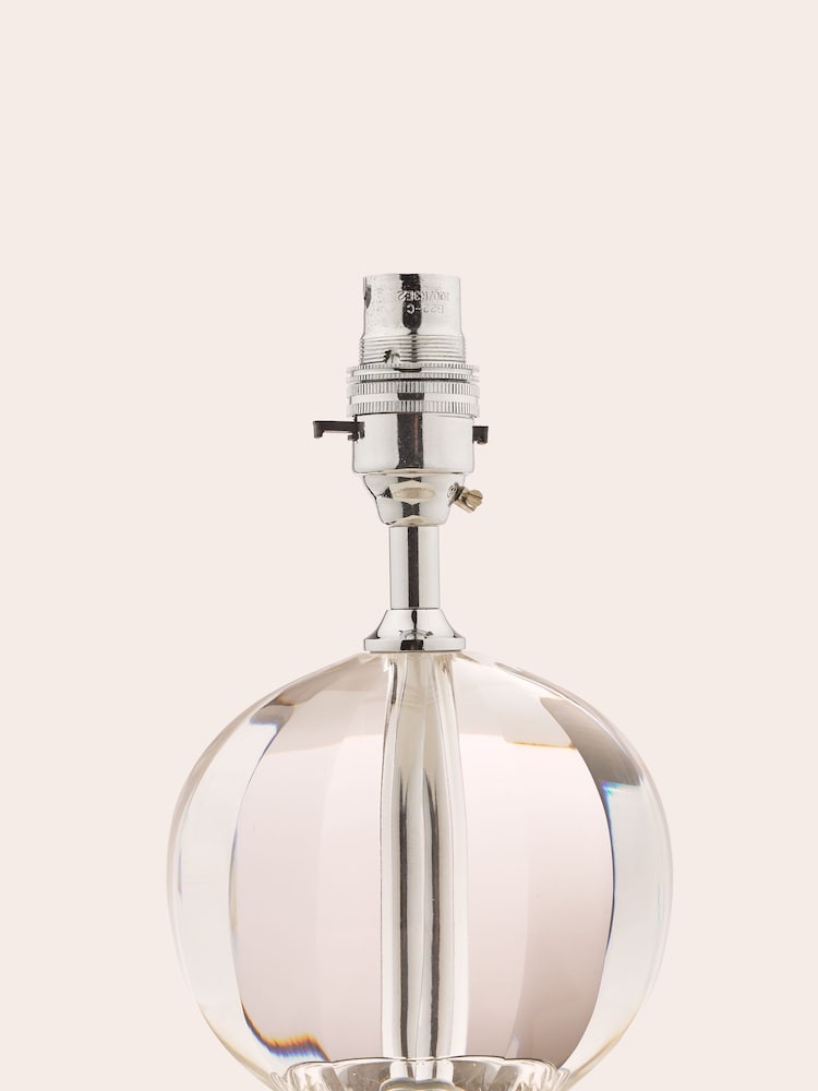 Laura Ashley Clear Lydia Hand Cut Faceted Crystal Glass Globe Table Lamp Base - Image 2 of 3