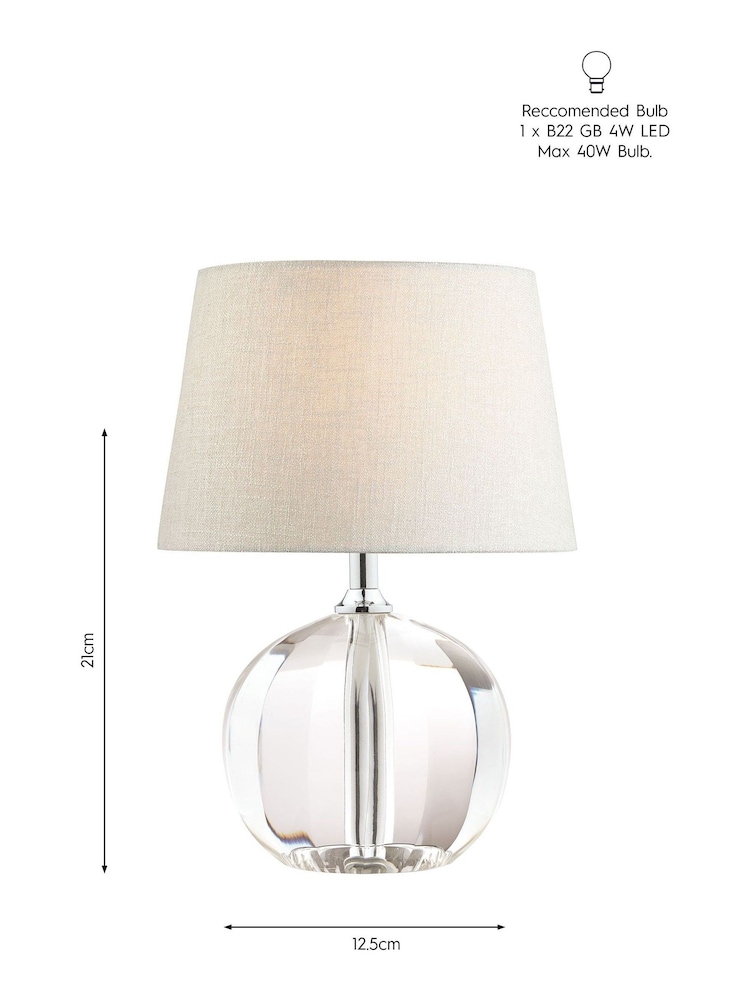 Laura Ashley Clear Lydia Hand Cut Faceted Crystal Glass Globe Table Lamp Base - Image 3 of 3