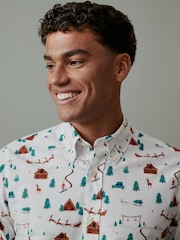 White Christmas Printed Long Sleeve Shirt - Image 1 of 8