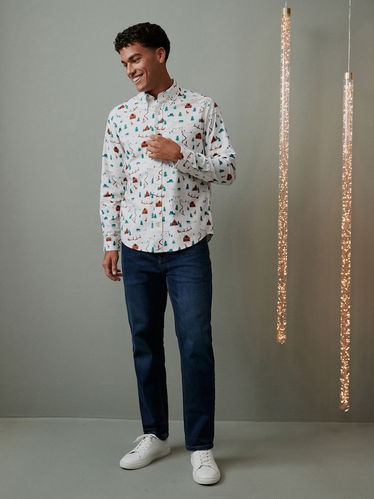 White Christmas Printed Long Sleeve Shirt - Image 2 of 8