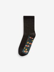 Winter Woodland Animals Black Footbed Ankle Socks 5 Pack - Image 6 of 6