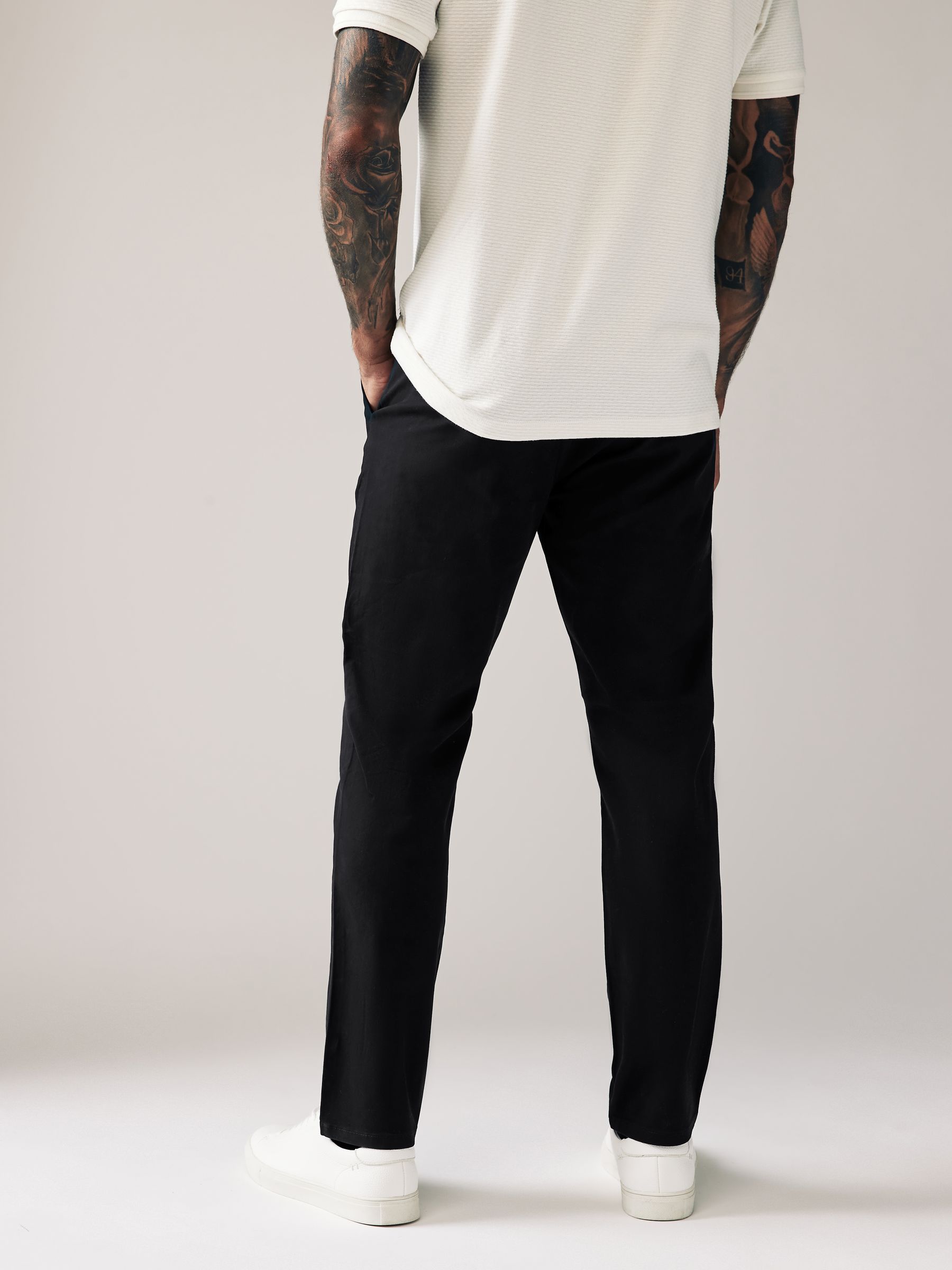 【当店一番人気】 Black Buy Slim USA Next from Trousers Chinos Stretch Fit パンツ