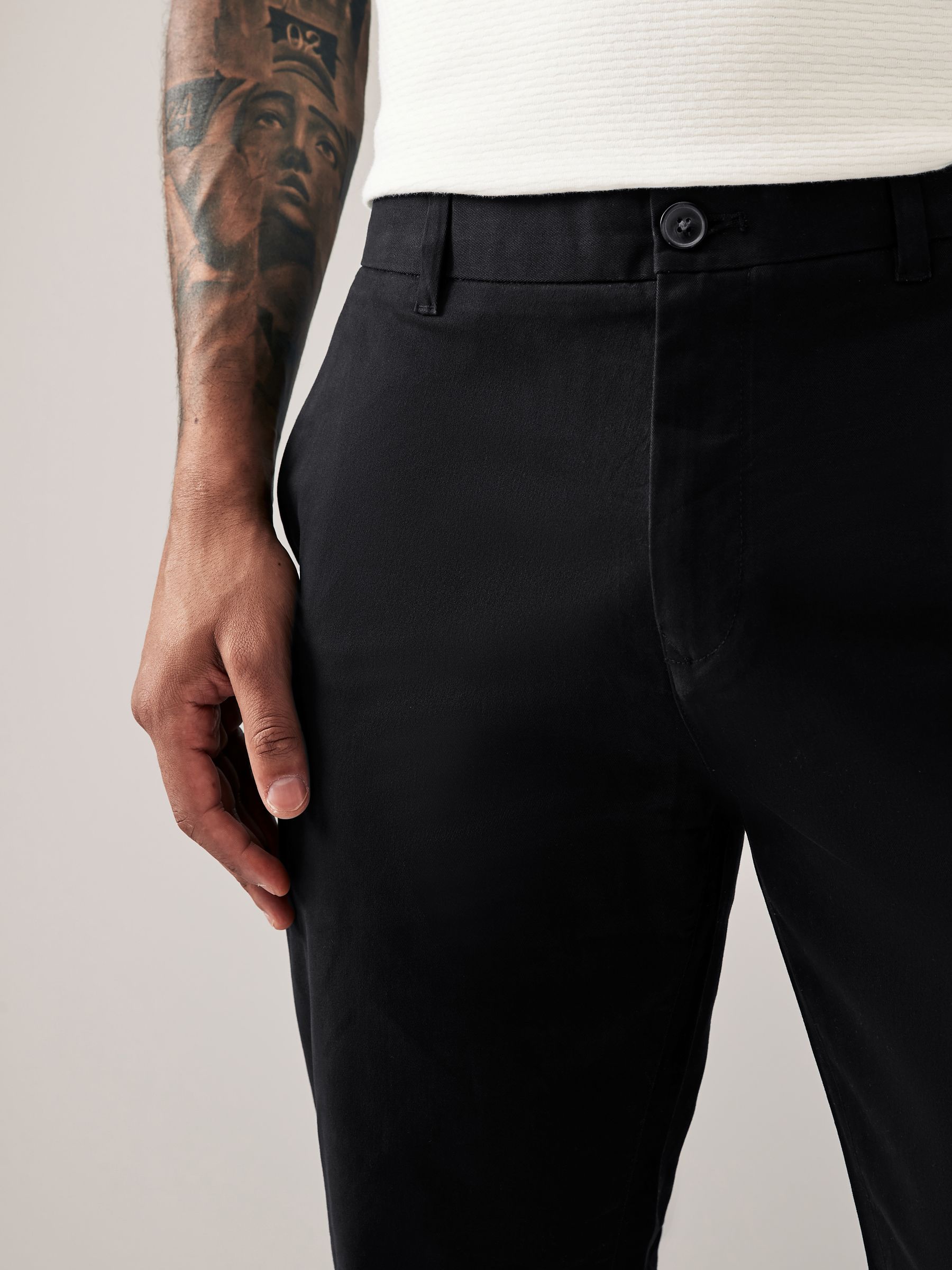 Buy Black Slim Fit Stretch Chinos Trousers from Next USA