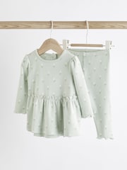 Sage Green Baby Top And Leggings Set - Image 1 of 9
