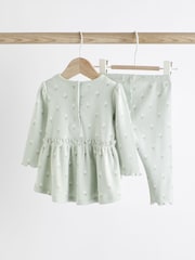 Sage Green Baby Top And Leggings Set - Image 4 of 9