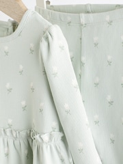 Sage Green Baby Top And Leggings Set - Image 5 of 9