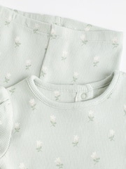 Sage Green Baby Top And Leggings Set - Image 6 of 9