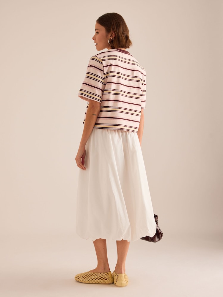 Anthropologie Pink Boxy Stripe T-Shirt - Image 4 of 4 Anthropologie Pink Boxy Stripe T-Shirt - Image 4 of 4
