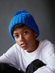 Cobalt Blue Knitted Cable Pom Hat (1-16yrs) - Image 1 of 5