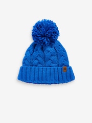 Cobalt Blue Knitted Cable Pom Hat (1-16yrs) - Image 4 of 5