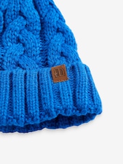 Cobalt Blue Knitted Cable Pom Hat (1-16yrs) - Image 5 of 5