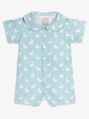 The Little Tailor Baby Jersey Bunny Print 100% Cotton Romper - Image 2 of 4