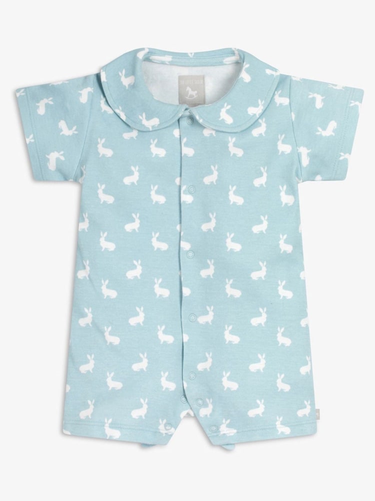 The Little Tailor Baby Jersey Bunny Print 100% Cotton Romper - Image 2 of 4