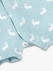 The Little Tailor Baby Jersey Bunny Print 100% Cotton Romper - Image 4 of 4