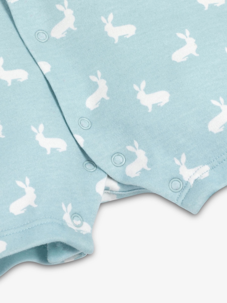 The Little Tailor Baby Jersey Bunny Print 100% Cotton Romper - Image 4 of 4
