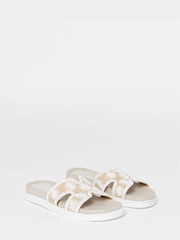 Simply Be White Embroidered Woven Sandals - Image 3 of 4