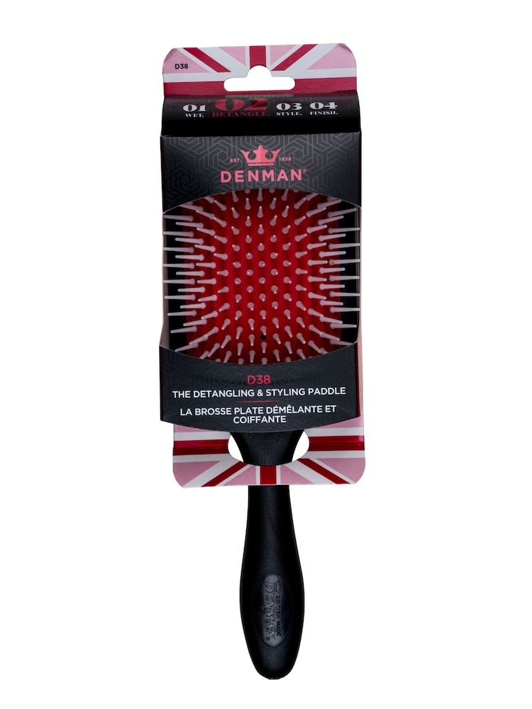 Denman Black D38 The Deluxe Detangling & Styling Paddle - Image 3 of 3 Denman Black D38 The Deluxe Detangling & Styling Paddle - Image 3 of 3