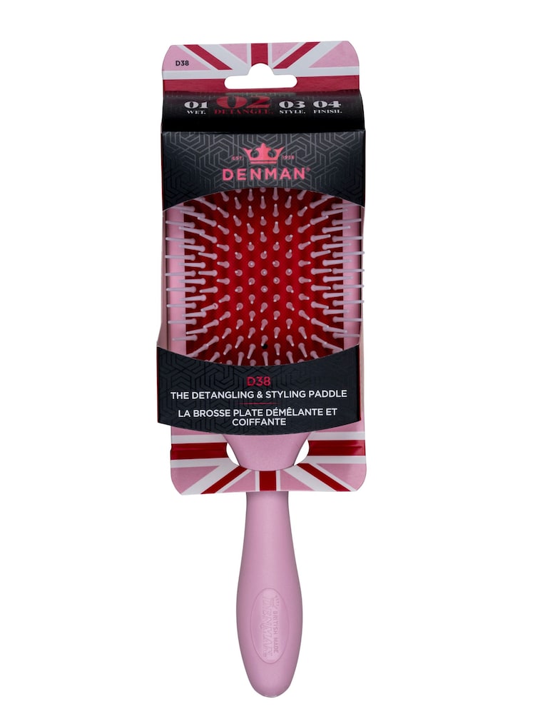 Denman Pink Crush D38 The Deluxe Detangling & Styling Paddle - Image 3 of 3 Denman Pink Crush D38 The Deluxe Detangling & Styling Paddle - Image 3 of 3