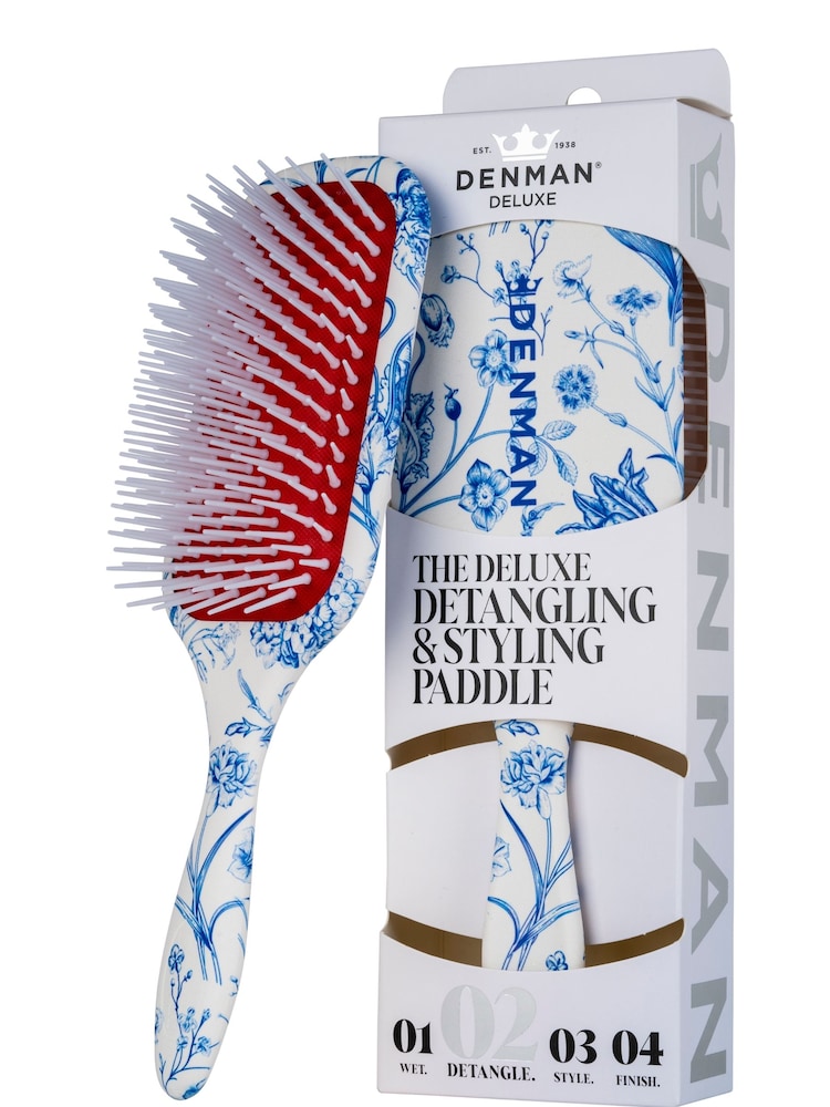Denman Blue Belle D38 The Deluxe Detangling & Styling Paddle - Image 1 of 3 Denman Blue Belle D38 The Deluxe Detangling & Styling Paddle - Image 1 of 3