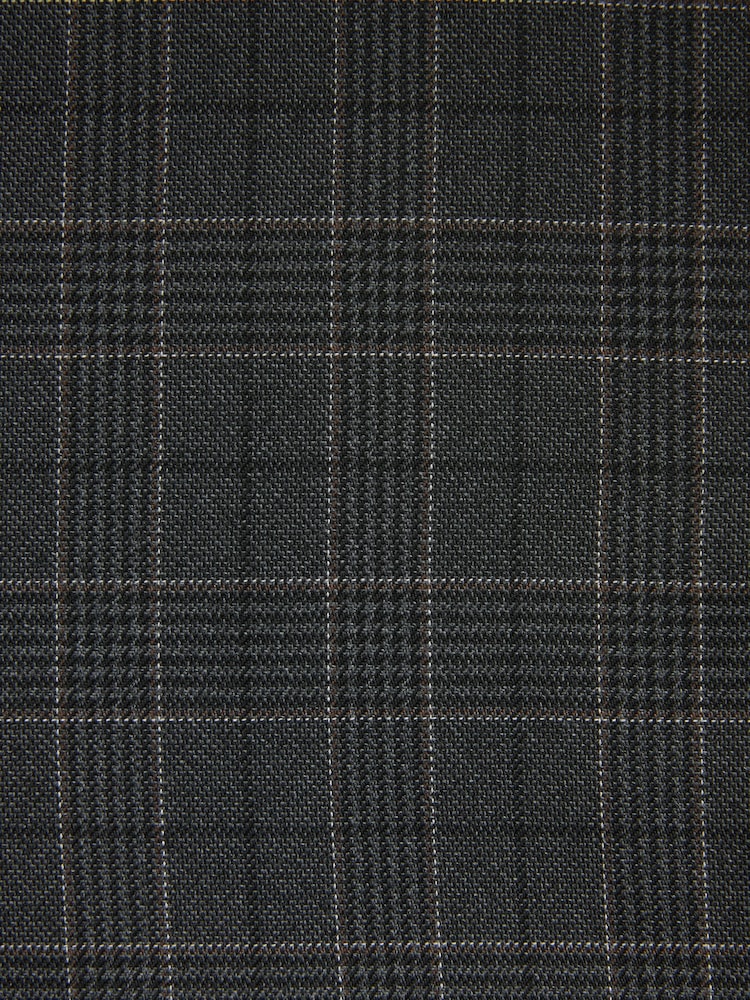 Gris de charbon de bois - Veste de costume à carreaux garnie - Image 9 of 10