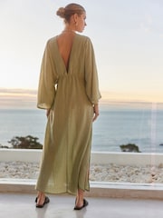Sage Green Cover-Up Kaftan - Image 3 of 8