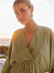 Sage Green Cover-Up Kaftan - Image 4 of 8