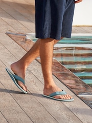 Teal Blue Flip Flops - Image 1 of 6