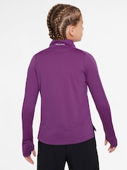 Пурпурный - Топ с короткой молнией Nike Pro Dri-fit - Image 2 of 3