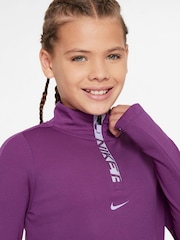 Пурпурный - Топ с короткой молнией Nike Pro Dri-fit - Image 3 of 3