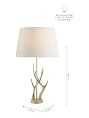 Laura Ashley Silver Mulroy Champagne Antler Table Lamp Base - Image 2 of 2