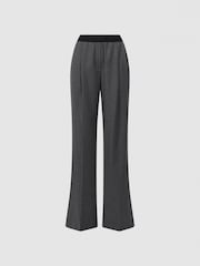 Reiss Grey Valeria Wool Blend Wide Leg Trousers - Image 2 of 5