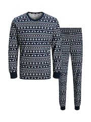 JACK & JONES JUNIOR Blue Girls Christmas Printed Lounge Set - Image 5 of 5