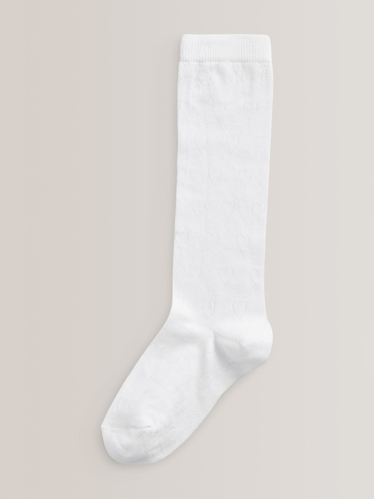 White Heart 3 Pack Cotton Rich Knee High Socks - Image 2 of 2 White Heart 3 Pack Cotton Rich Knee High Socks - Image 2 of 2