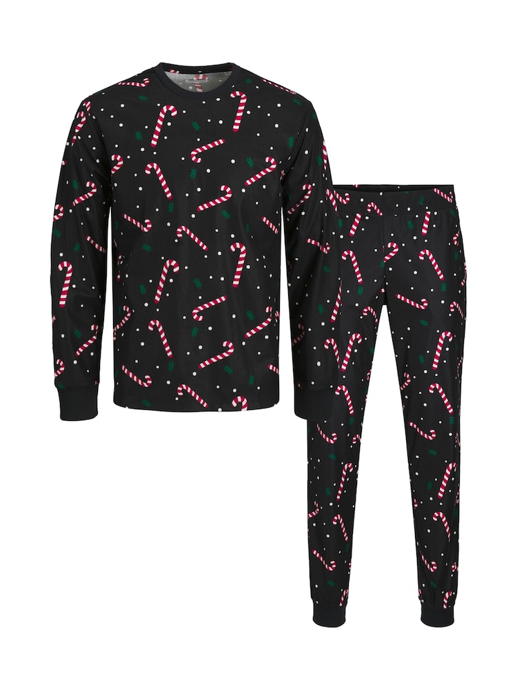 JACK & JONES JUNIOR Black Girls Christmas Printed Lounge Set - Image 5 of 5 JACK & JONES JUNIOR Black Girls Christmas Printed Lounge Set - Image 5 of 5
