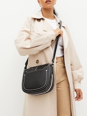 Black Saddle Cross-Body Bag - Image 1 of 7