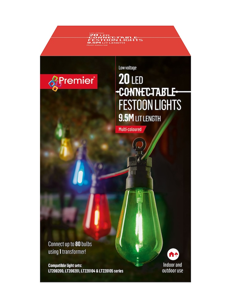 Premier Decorations Ltd Garden 20 Multi Connectable Festoon Lights - Image 3 of 3