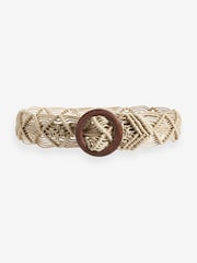 Beige Wide Open Weave Belt - Image 1 of 1