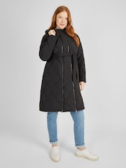 JoJo Maman Bébé Khaki Green 2-in-1 Quilted Maternity Puffer Coat - Image 1 of 6