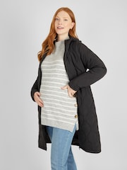 JoJo Maman Bébé Khaki Green 2-in-1 Quilted Maternity Puffer Coat - Image 4 of 6