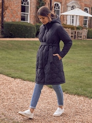 JoJo Maman Bébé Khaki Green 2-in-1 Quilted Maternity Puffer Coat - Image 6 of 6