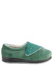 Pavers Green Wide Fit Warm Antibacterial Slippers - Image 3 of 5