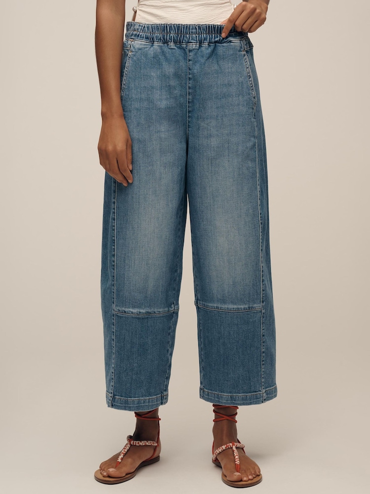 Anthropologie Blue Pilcro The Izzie Relaxed Pull-On Barrel Jeans - Image 1 of 5