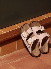Birkenstock Pink Chrome Arizona Big Buckle Nubuck Sandals - Image 3 of 5